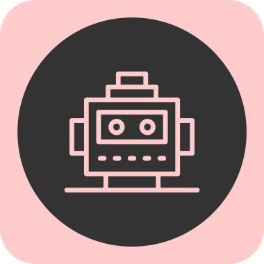 robot. Web simgesi basit illüstrasyon