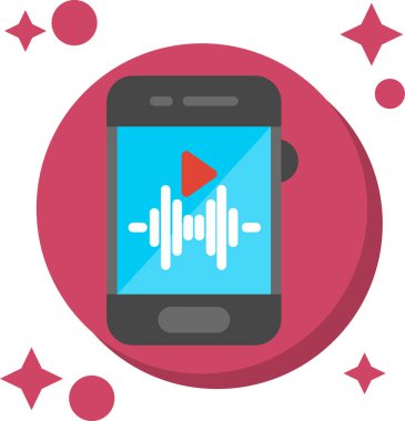 Kulaklıklı akıllı telefon ve mikrofon vektör çizimi tasarımı