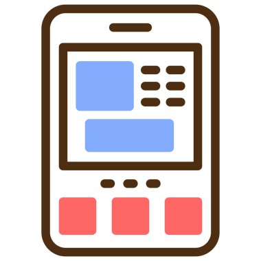 Cep telefonu simgesi, vektör illüstrasyonu