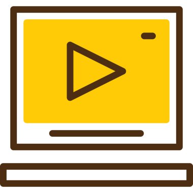 video oynatıcısı olan bir dizüstü bilgisayar