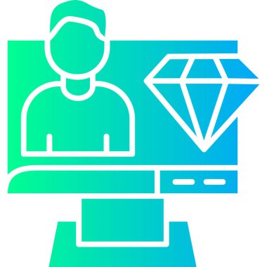 Bir adam ve dizüstü bilgisayarın vektör çizimi