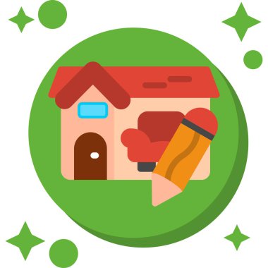 Gayrimenkul düz vektör simgesi