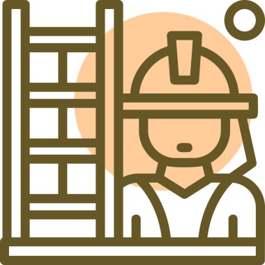 İnşaat mühendisi simgesi, vektör illüstrasyonu