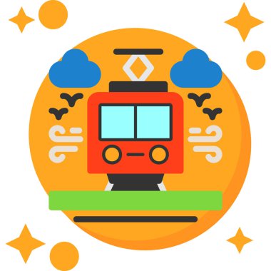 tren. Web simgesi basit illüstrasyon