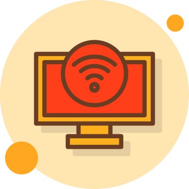 Kablosuz. Web simgesi basit illüstrasyon