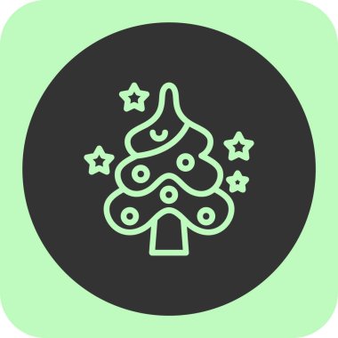 Noel ağacı simgesi, vektör illüstrasyonu