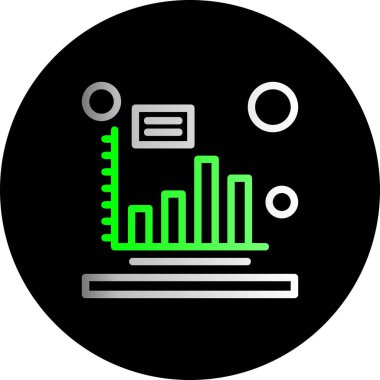 grafik ikon vektör illüstrasyonlu veri tablosu