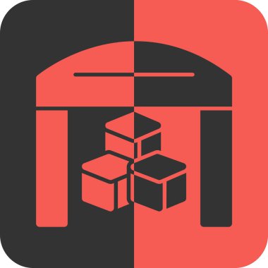 Bir bina simgesinin vektör illüstrasyonu