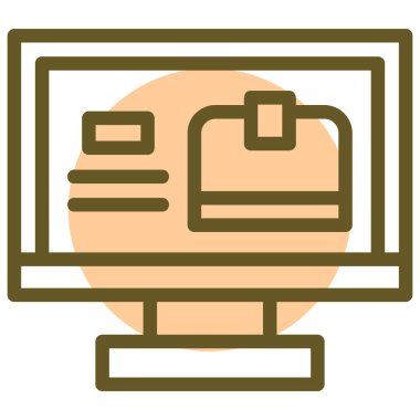 Web simgesi, bilgisayar monitörünün vektör illüstrasyonu