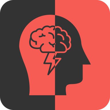 Beyin simgesinin vektör illüstrasyonu