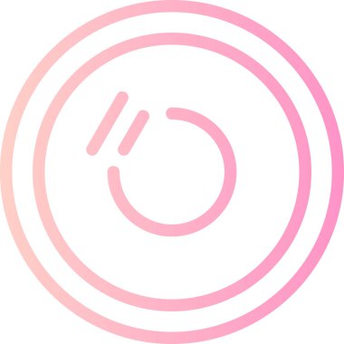 Şirin ve güzel pembe yuvarlak bir ikonun vektör çizimi