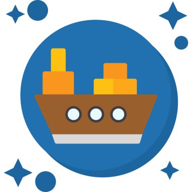 Gemi. Web simgesi basit illüstrasyon