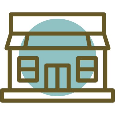 Bina. Web simgesi basit illüstrasyon