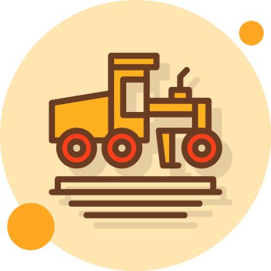 Traktör ikon vektör illüstrasyonu