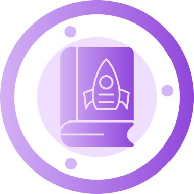 Beyaz arkaplanda izole edilmiş uzay simgesindeki çizgi roketi. Uzay roketi fırlatıldı. Renkli taslak konsepti. vektör