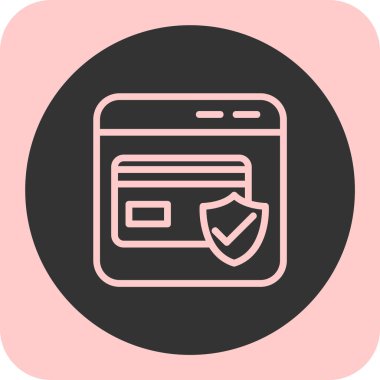 Web simgesi, güvenlik kilidinin vektör illüstrasyonu