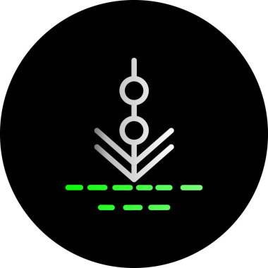 Yeşil ve siyah simgenin vektör illüstrasyonu