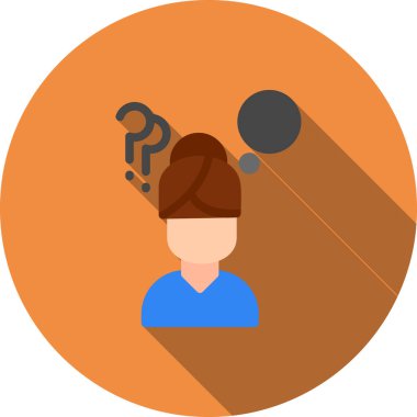 Fikir ikonu vektör illüstrasyon tasarımına sahip kadın