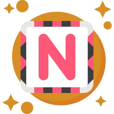 alfabe harfi n simgesi, vektör illüstrasyonu