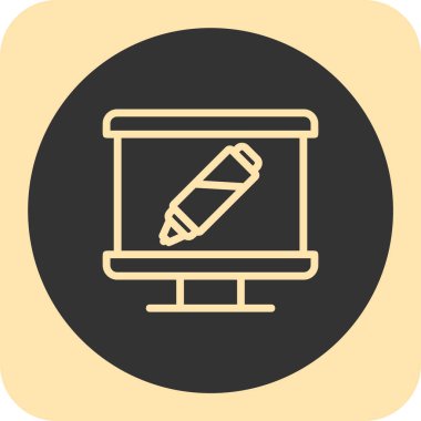 Kalemle kalem. Web simgesi basit illüstrasyon