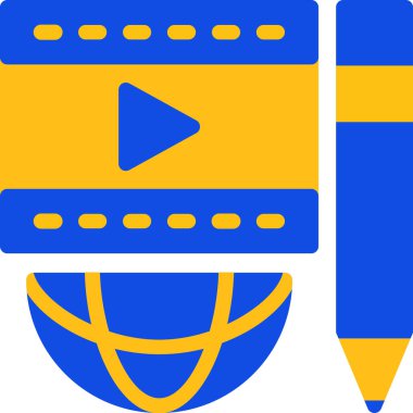 Oynayın. Web simgesi basit illüstrasyon