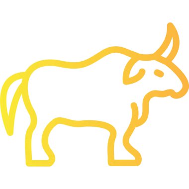 Boğa çiftliği ikonu ana hat vektörü. Çiftlik ineği. çiftlik ineği