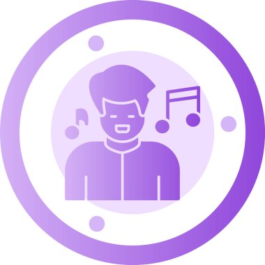 Şarkıcı. Web simgesi basit illüstrasyon