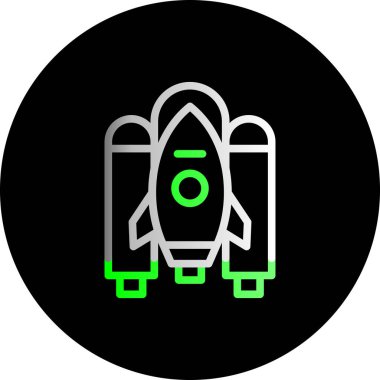 Uzay gemisi simgesi düz illüstrasyon