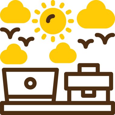 Yaz mevsiminde güneş bulutu simgesi - tatil kategorisi