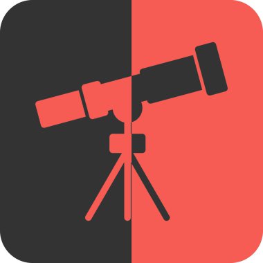 Teleskop simgesi beyaz arkaplanda siyah biçimdedir.