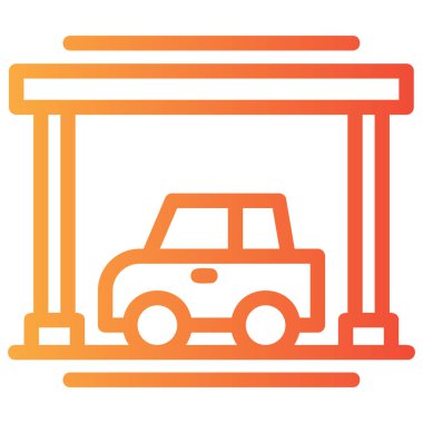 car parking vector line icon
