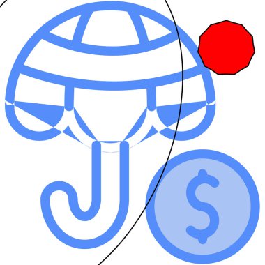 İzole edilmiş tek bir doların vektör çizimi