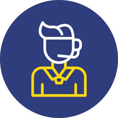 Man avatar simgesi, vektör illüstrasyonu