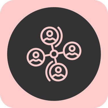 Çemberdeki insanların vektör simgesi