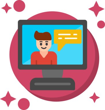 Bilgisayar simgesi vektör illüstrasyon tasarımı ile çevrimiçi sohbet