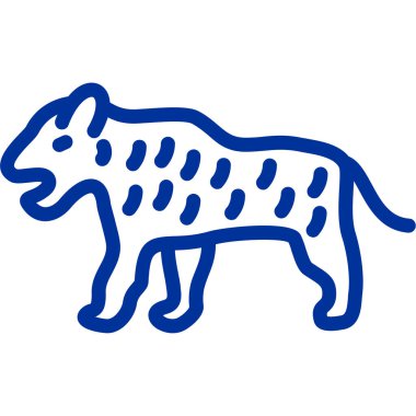 Kaplan silueti simgesi. Web için hayvan vektör simgelerinin özet çizimi