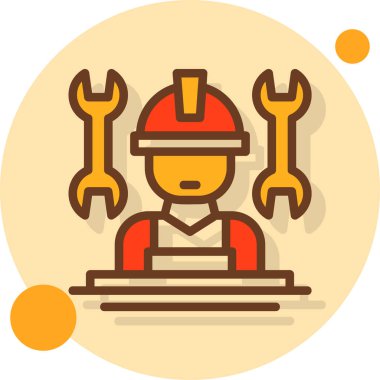 İnşaat mühendisi simgesi düz stil