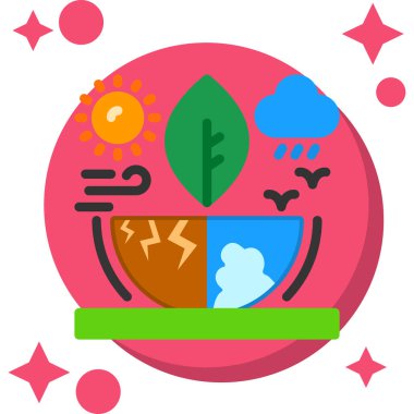 Çevresel ısınma gezegeni simgesi düz stil