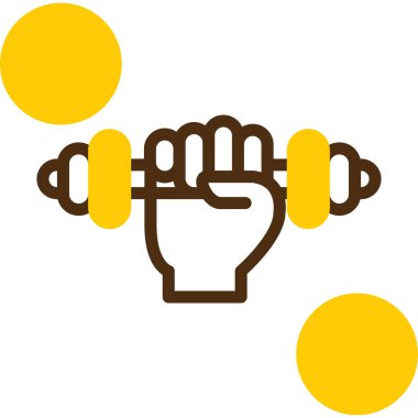 Dambıl simgesiyle el, vektör illüstrasyon tasarımı