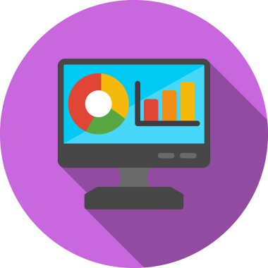 grafik vektör illüstrasyon tasarımı ile bilgisayar monitörü