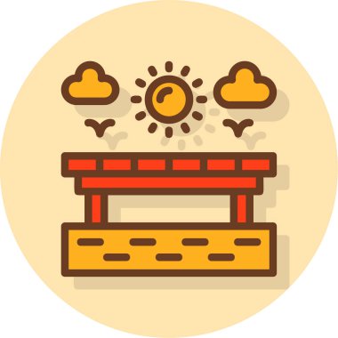 Modern yapı ikonunun vektör illüstrasyonu