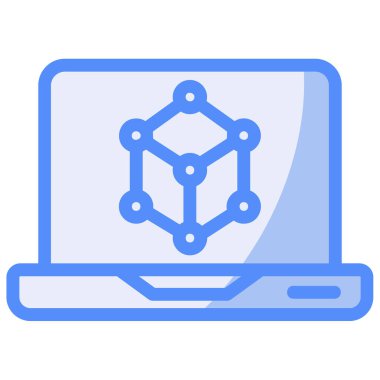 dizüstü bilgisayar ağı simgesi. Web için dizüstü bilgisayar vektör simgelerinin özet çizimi