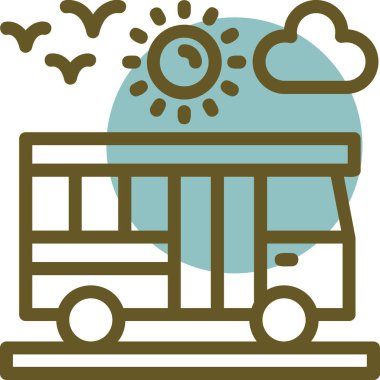 bus simgesi vektör illüstrasyonu