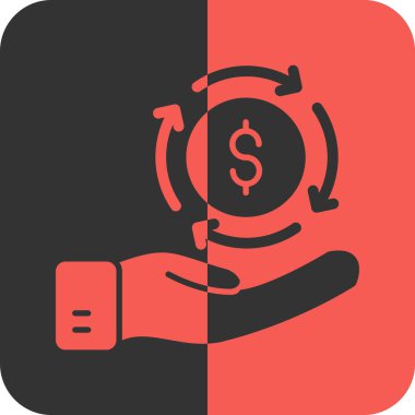 para yönetimi düz simgesi, vektör, illüstrasyon