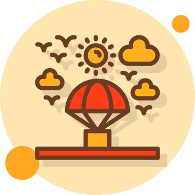 Bir balonun çizgi film stili simgesinin vektör çizimi