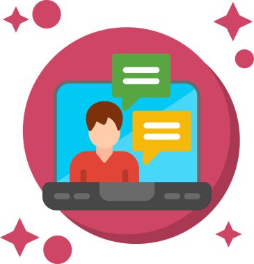 çevrimiçi sohbet düz simgesi