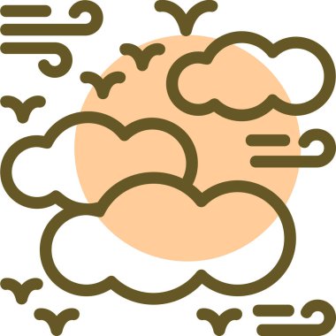 Ana hatlar biçiminde bulut hava durumu simgesi