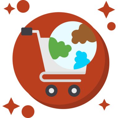 Alışveriş arabası simgesi, vektör illüstrasyonu