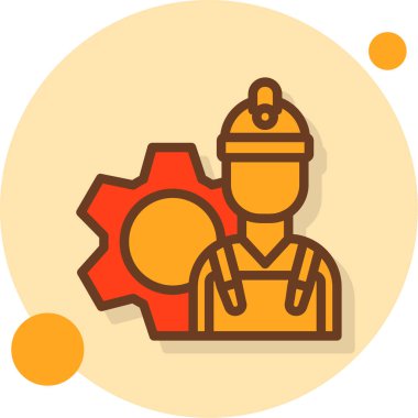 dişli simgesi olan işçiler, vektör illüstrasyonu