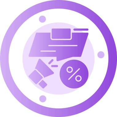 İndirim. Web simgesi basit illüstrasyon